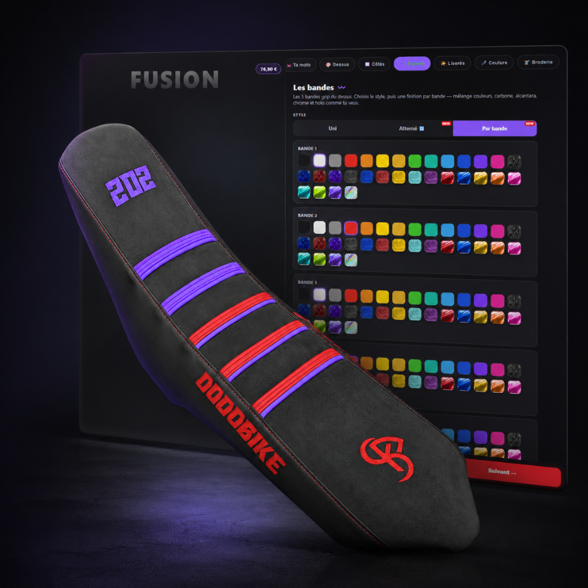 Selle FUSION – Housse de selle 50cc personnalisée sur-mesure