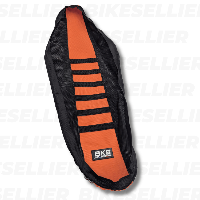 BKS Seat Cover 125cc-500cc ex(f) xcf(w) xcw tpi 2020/23 - Orange Black