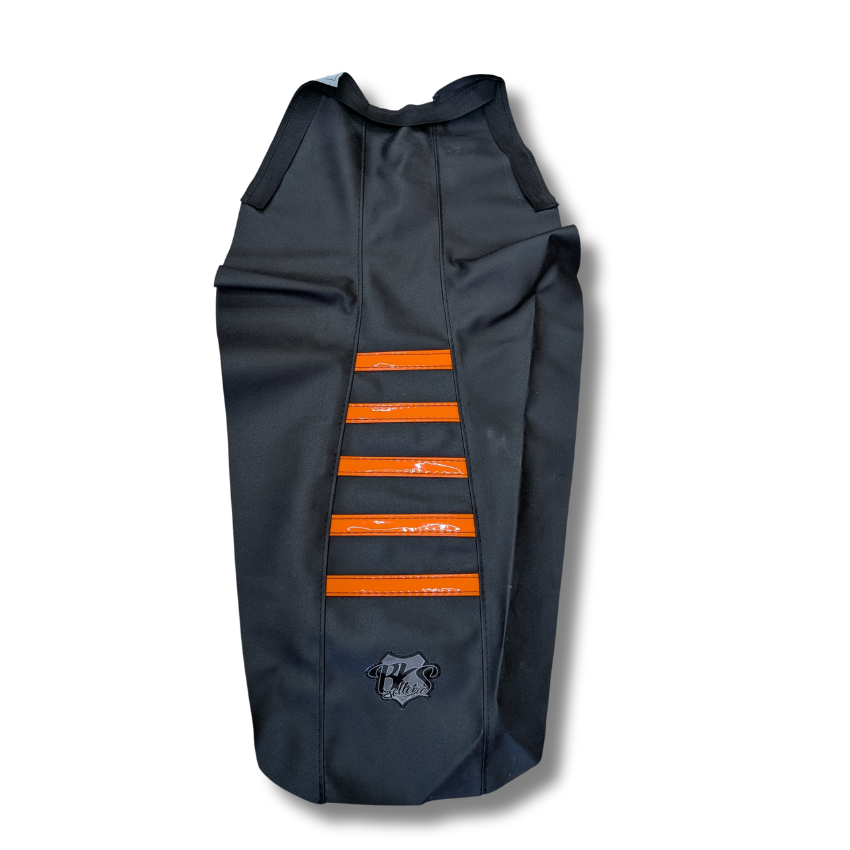 Housse De Selle BKS - Derbi (2011-2017) - Evo Black orange fluo - Noir/orange fluo