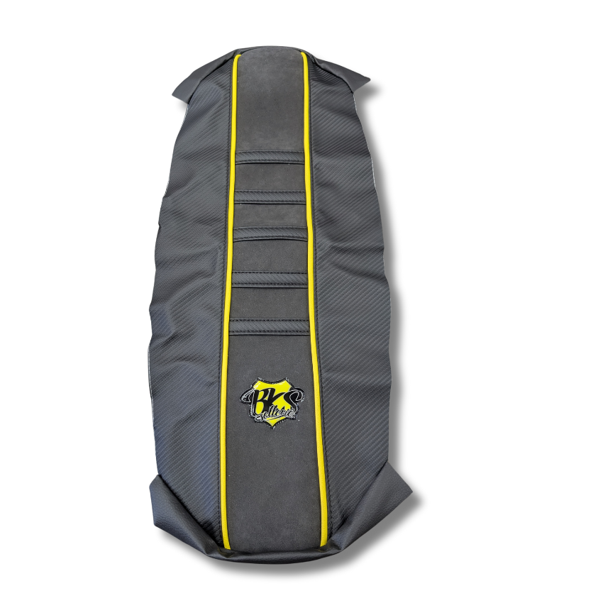 Housse De Selle BKS -Beta (Depuis2021) -Alcantara Jaune- Noir/Jaune