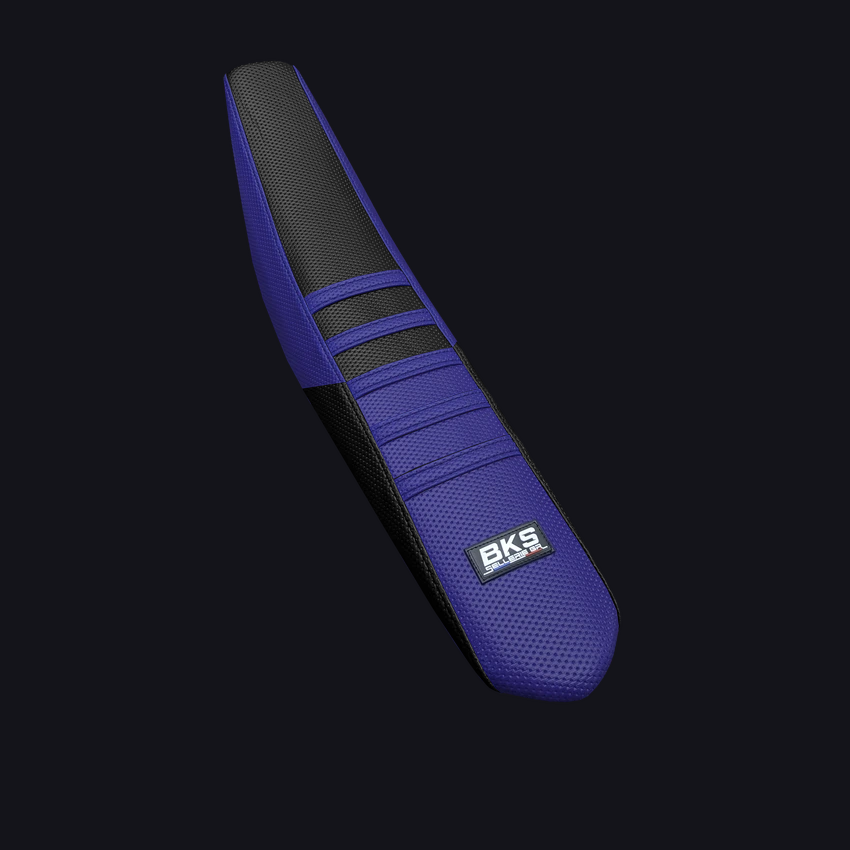 Housse de selle cross Husqvarna — Bi-ton bleu, cousue main par BKS