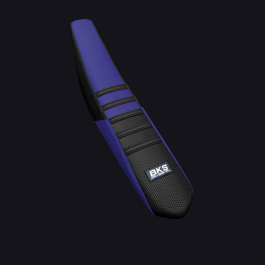 Housse de selle cross Husqvarna — Bleu inversée, cousue main par BKS
