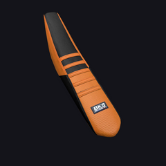 Housse de selle cross KTM — Bi-ton orange, cousue main par BKS