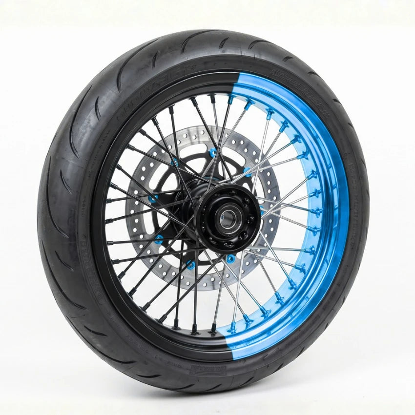 2 Mi-Jantes Kit Déco Chrome – Bleu clair