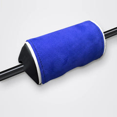 Mousse de guidon alcantara bleu, liseré blanc