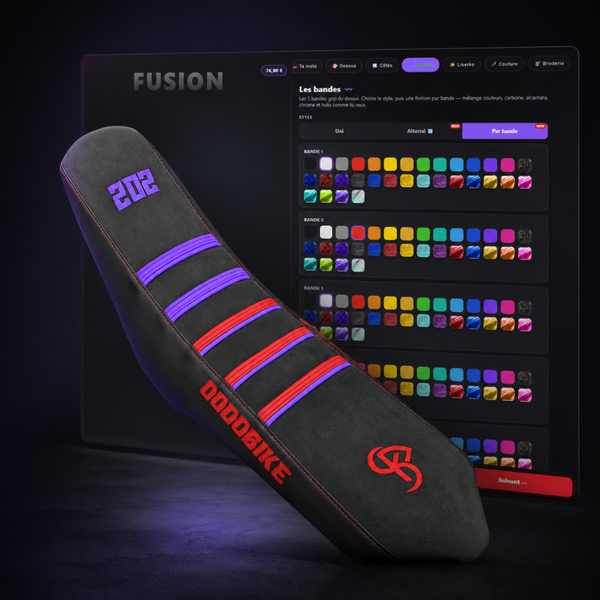 Selle FUSION – Housse de selle 50cc personnalisée sur-mesure