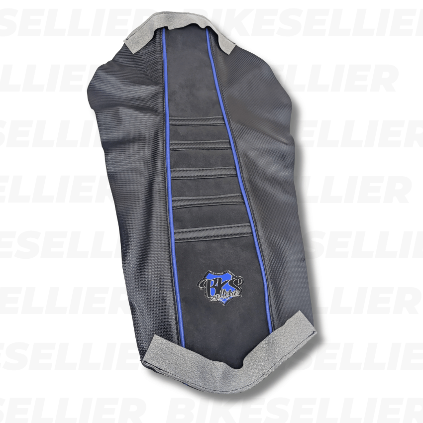 Housse De Selle BKS -DT/DTR/DTX/MBK X-LIMIT (2003-2011)  - Alcantara bleu-  Noir/alcantara /bleu