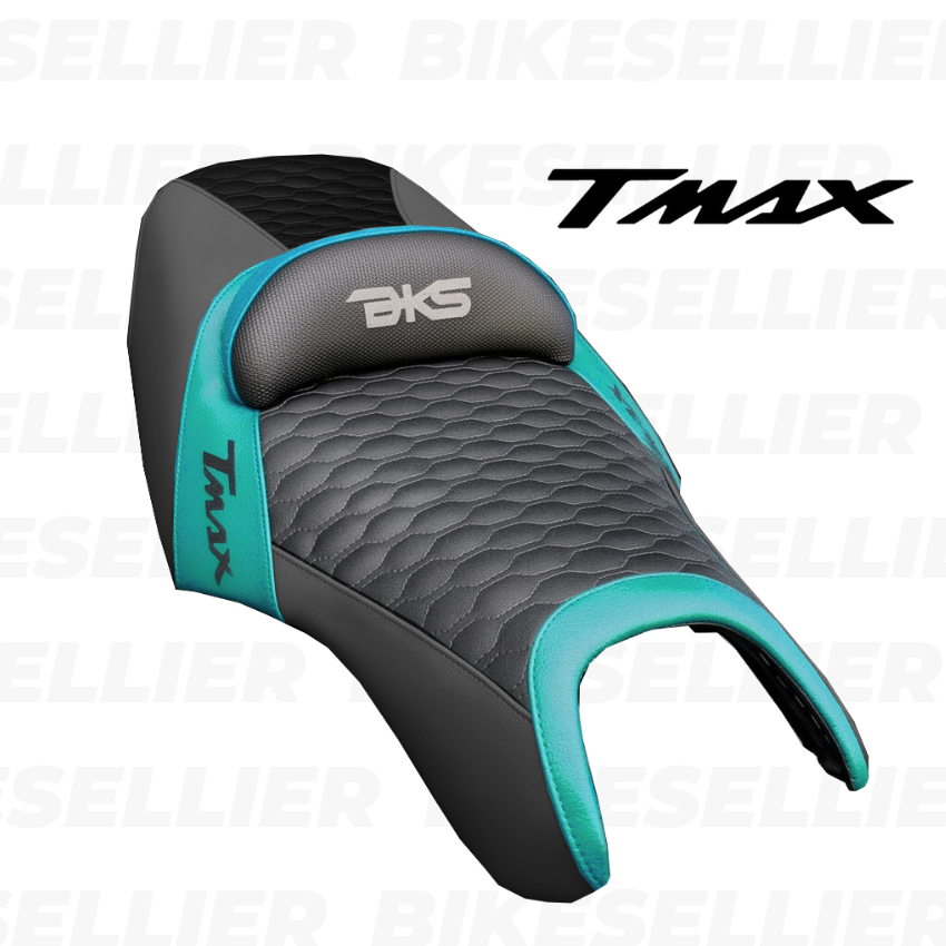 Housse de Selle Scooter TMAX 500 / 530 (2008-2016) — Nid d'Abeille Noir & Turquoise
