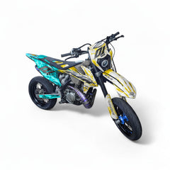 Kit Déco BKS 50cc - Semi Perso - Jaune/Turquoise