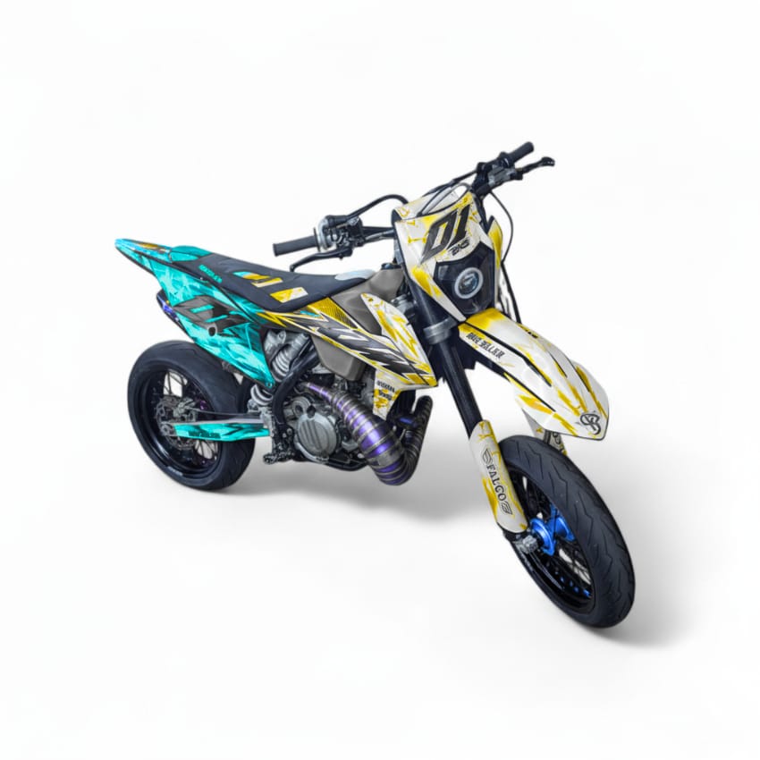 BKS Stickerset 50cc - Semi Perso - Geel/Turquoise