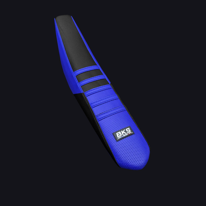 Housse de selle cross Yamaha — Bi-ton bleu, cousue main par BKS