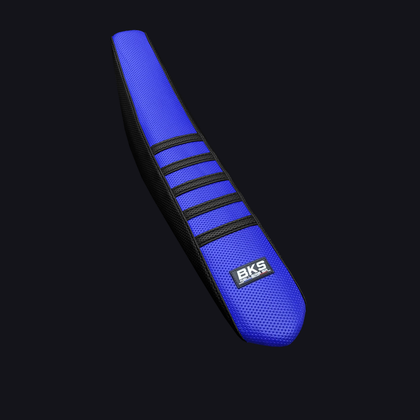 Housse de selle cross Yamaha — Bleu et noire, cousue main par BKS