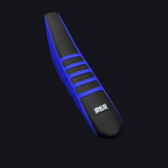 Housse de selle cross Yamaha — Noire et bleu, cousue main par BKS