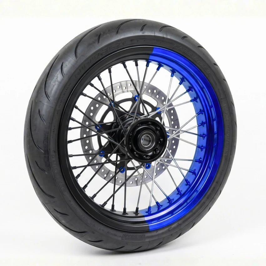 2 Mi-Jantes Kit Déco Chrome – Bleu