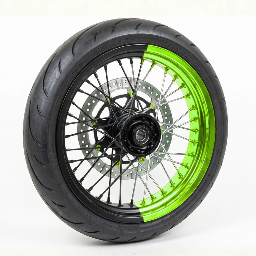 2 Mi-Jantes Kit Déco Chrome – Vert fluo