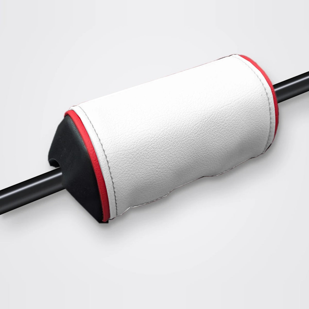 Mousse de guidon blanche, liseré rouge